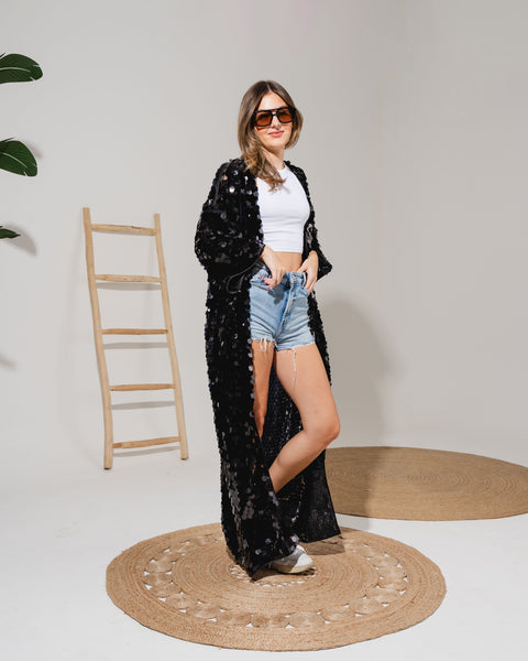 BLACK POOLAK sequin robe