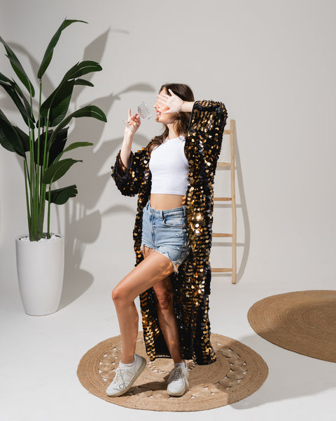 GOLD POOLAK sequin robe